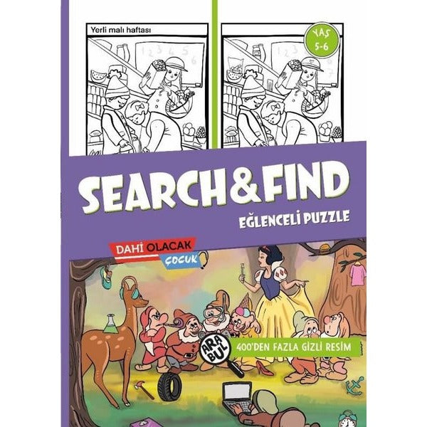 Search&Find Eğlenceli Puzzle 5 - 6 Yaş - 400'den Fazla Gizli Resim | Dahi Olacak Çocuk Yayınları