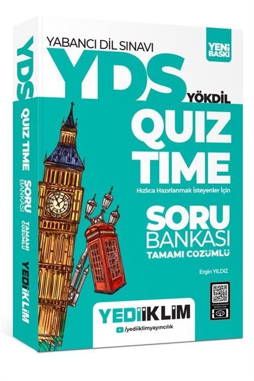 YDS - YÖKDİL Quiz Time Tamamı Çözümlü Soru Bankası | Yediiklim Yayınları (Ciltsiz)
