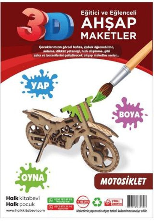 Motosiklet Ahşap Maket | Halk Kitabevi