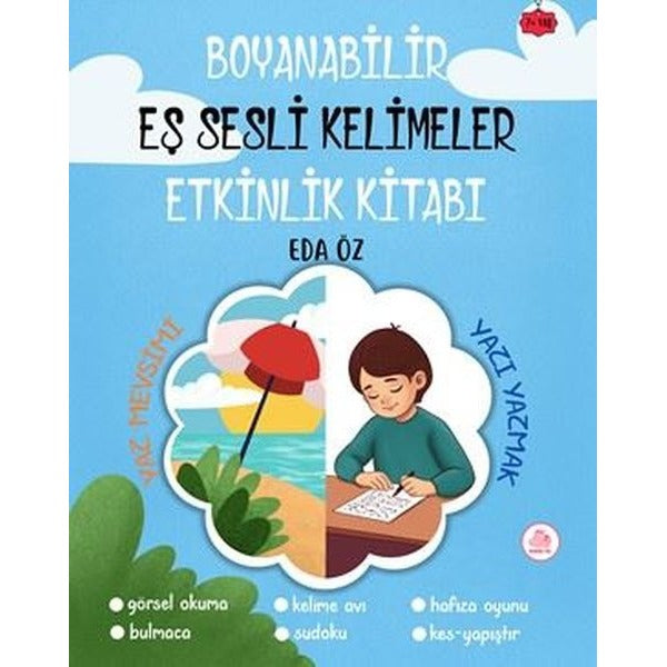 Boyanabilir Eş Sesli Kelimeler Etkinlik Kitabı | Pembe Fil Yayınları (Ciltli)