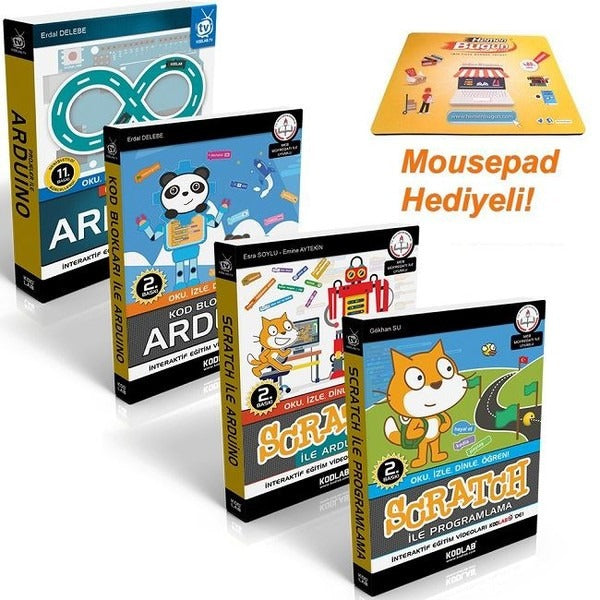 Scratch ile Arduino Eğitim Seti-4 Kitap Takım | Kodlab (Ciltli)