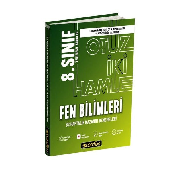 8. Sınıf Fen Bilimleri 32 Deneme Haftalık Kazanım Denemeleri | Startfen Yayınları (İnce Kapak)