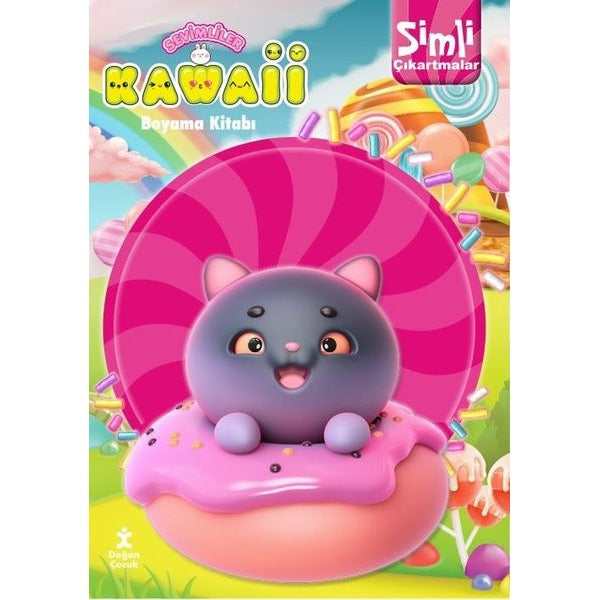 Kawaii Simli Çıkartmalı Boyama Kitabı