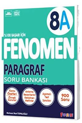 8. Sınıf Paragraf A Soru Bankası - Mehmet Nuri Topaloğlu kitap kapağı