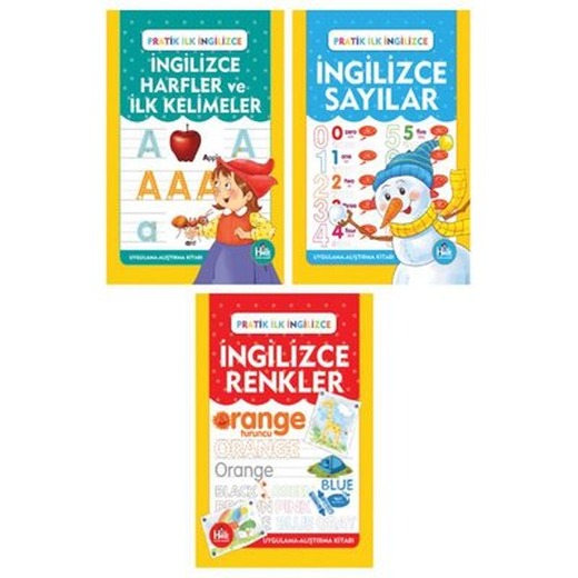 İngilizce Harfler Sayılar ve Renkler Seti - 3 Kitap Takım | Halk Kitabevi