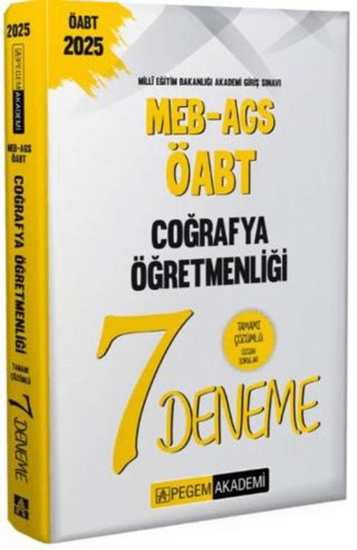 2025 MEB-AGS-ÖABT Coğrafya Öğretmenliği Tamamı Çözümlü 7 Deneme | Pegem Akademi Yayıncılık (Ciltsiz)
