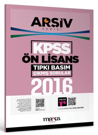 2016 KPSS Ön Lisans Arşiv Serisi Tıpkı Basım Çıkmış Sorular