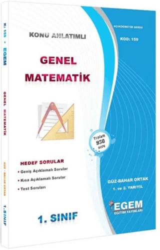 1. Sınıf Genel Matematik Güz Dönemi Konu Anlatımlı Soru Bankası - Kod 159