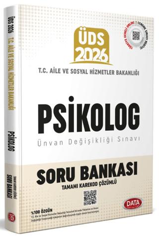 T.C. Aile ve Sosyal Hizmetler Bakanlığı ÜDS Psikolog Kadrosu Soru Bankası (Karekod Çözümlü) | Data Yayınları (Ciltsiz)  - Resim 1