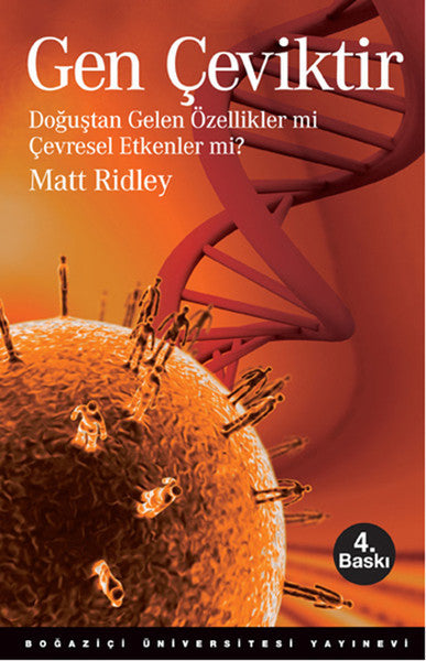 Boğaziçi Üniversitesi Yayınevi Gen Çeviktir - Matt Ridley kitap kapağı