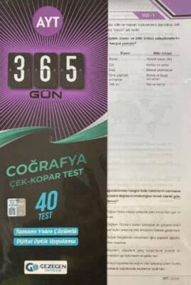 Gezegen Yayıncılık AYT 365 Gün Coğrafya 40 Yaprak Test - Kolektif kitap kapağı