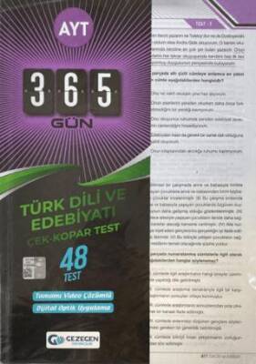 AYT 365 Gün Türk Dili Ve Edebiyatı Yaprak Test Gezegen Yayınları - Kolektif kitap kapağı