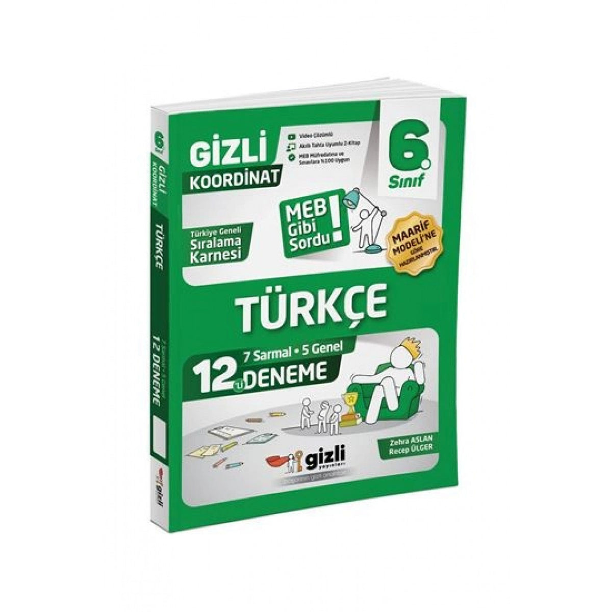 Gizli Yayınları 6. Sınıf Türkçe 12'li Deneme-Meb Gibi Sordu kitap kapağı