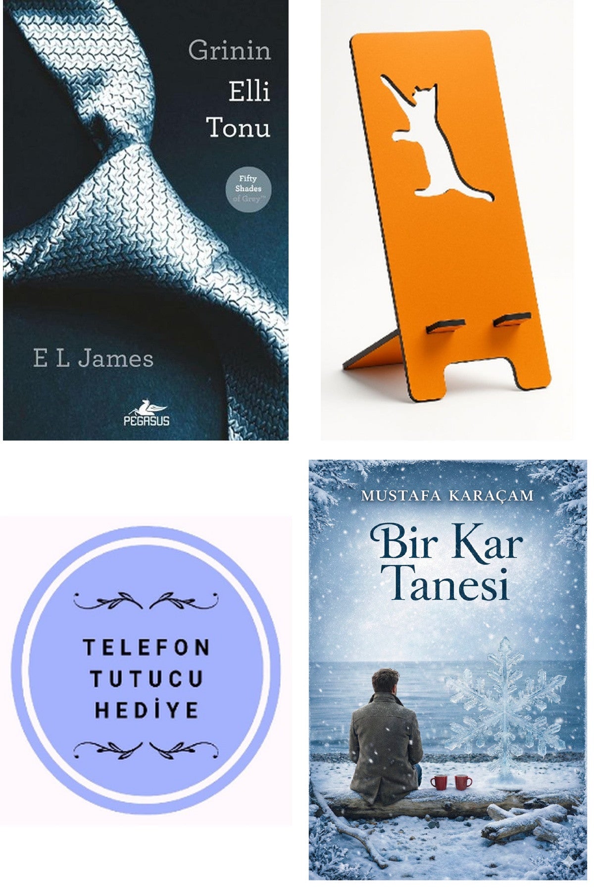 Grinin Elli Tonu - E. L. James + Telefon Tutucu + Bir Kar Tanesi kitap kapağı