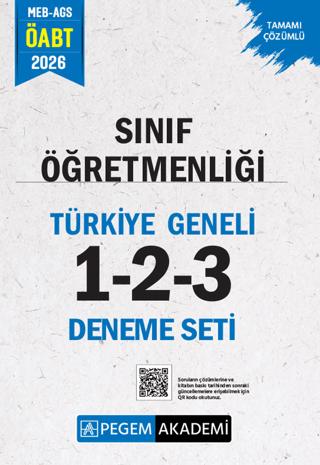 2026 MEB AGS ÖABT Sınıf Öğretmenliği Tamamı Çözümlü Türkiye Geneli 1-2-3 (3'lü Deneme Seti) | Pegem Akademi Yayıncılık (Ciltsiz)  - Resim 1