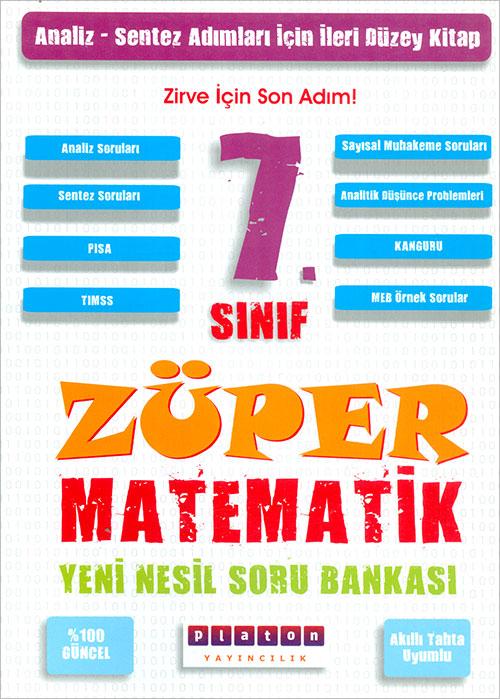 7. Sınıf Züper Matematik Yeni Nesil Soru Bankası - Platon Yayıncılık - Resim 1