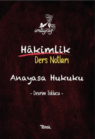 İmtiyaz Anayasa Hukuku Hakimlik Ders Notları | Temsil Kitap (Ciltsiz)  - Resim 1