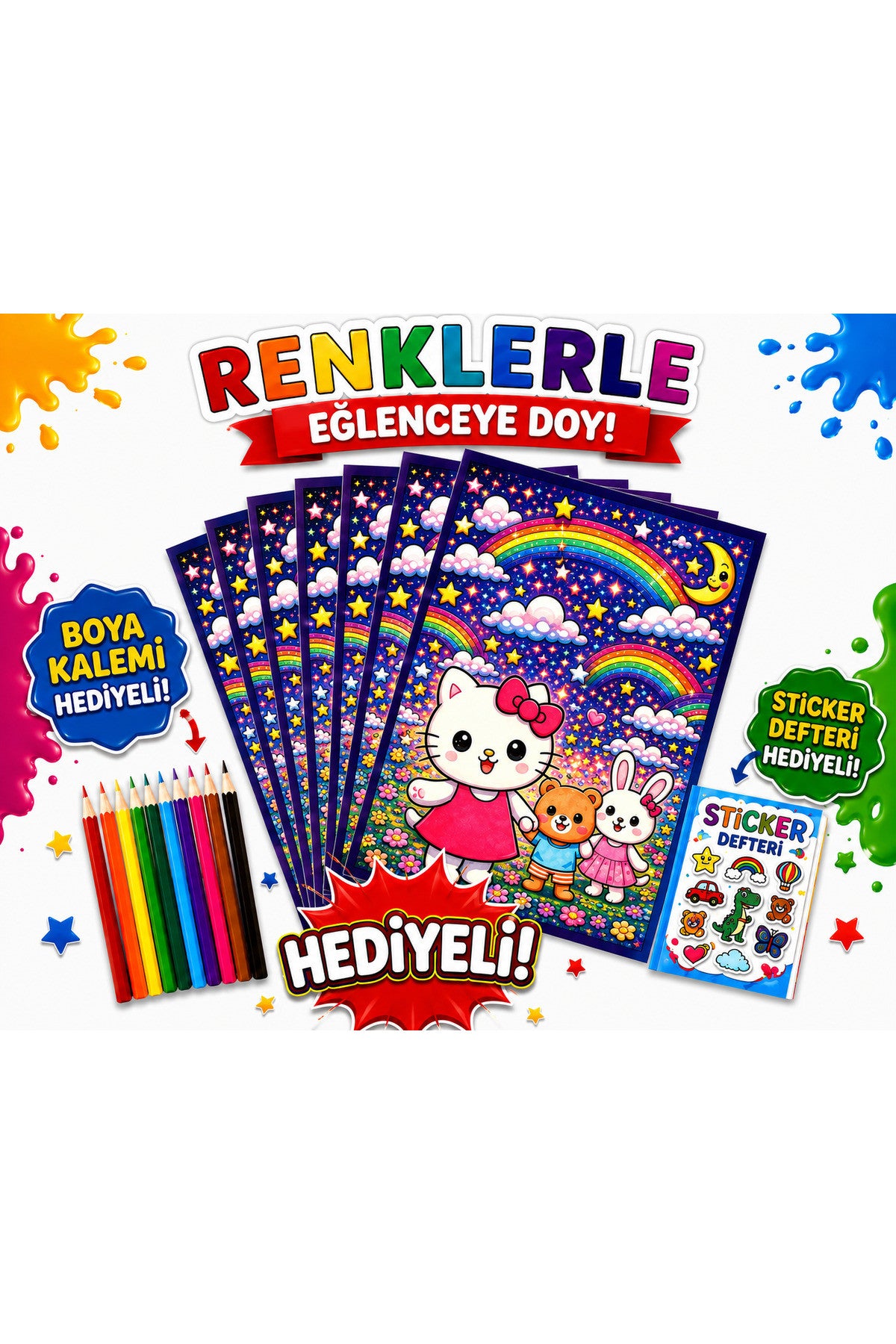 Hi Kitty Boyama Kitabı 16 Sayfa 10 Kitap kitap kapağı