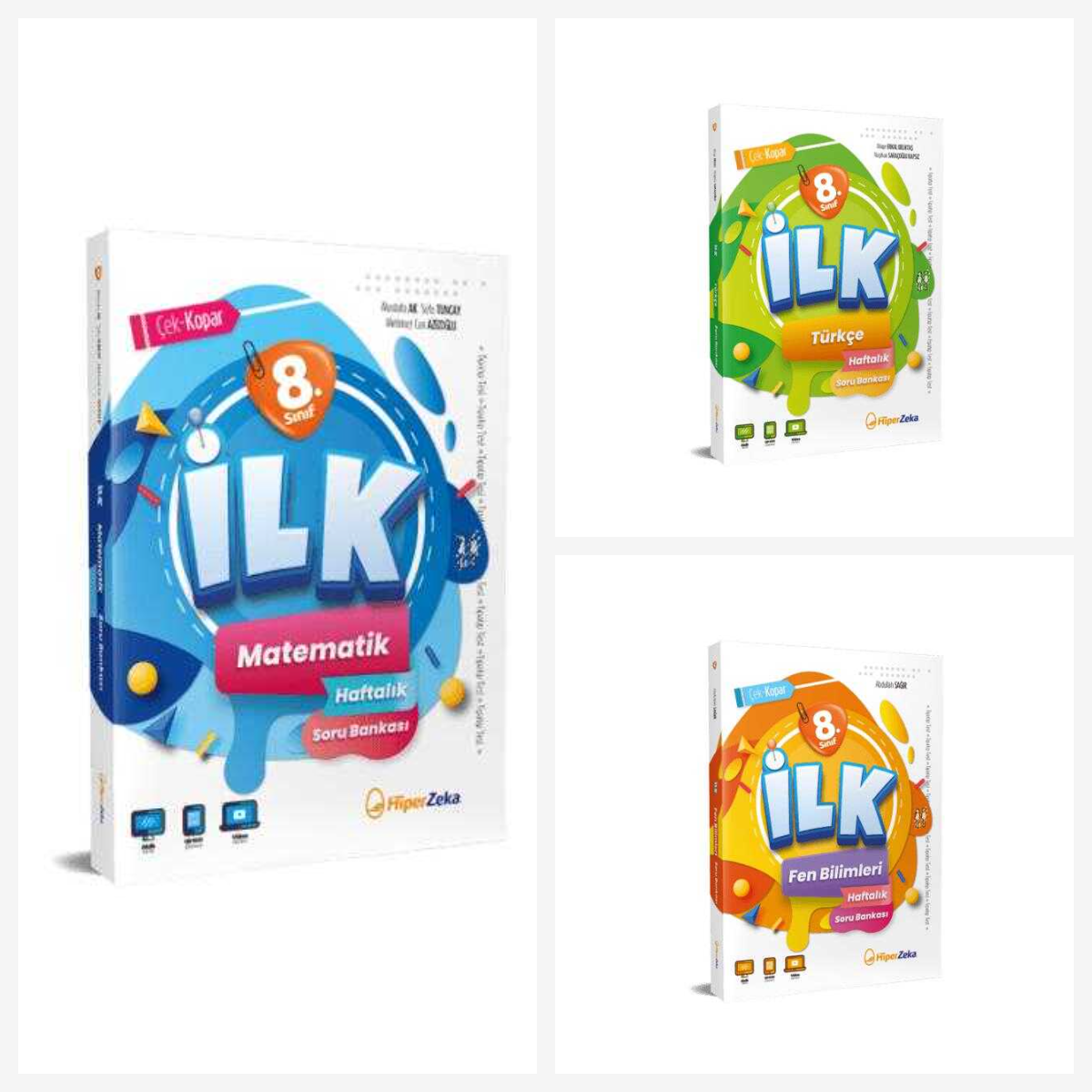 Hiper Zeka 8. Sınıf İlk Matematik + Fen + Türkçe Soru Bankası Seti 3 Kitap Hiper Zeka Yayınları kitap kapağı