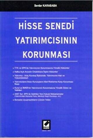 Hisse Senedi Yatırımcısının Korunması - Serdar Karababa kitap kapağı