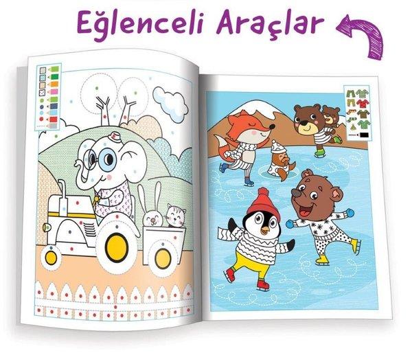 Eğlenceli Araçlar 4-5 Yaş-Kodlamalı Eğitici Boyama Kitabı-1.Seviye | Sincap Kitap (İnce Kapak)  - Resim 2