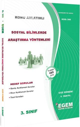 Sosyal Bilimlerde Araştırma Yöntemleri Konu Anlatımlı Soru Bankası-güz Dönemi (5. Yarıyıl) (360) | Egem Eğitim Yayınları (Ciltsiz)  - Resim 1
