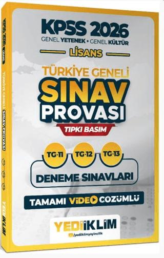 2026 KPSS Lisans GY-GK Türkiye Geneli Sınav Provası Tıpkı Basım 11-12-13 Deneme Sınavları Tamamı Video Çözümlü | Yediiklim Yayınları (Ciltsiz)  - Resim 1
