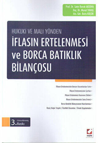 İflasın Ertelenmesi ve Borca Batıklık Bilançosu - Sabri Burak Arzova kitap kapağı