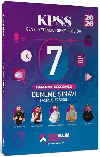 2026 KPSS Genel Yetenek - Genel Kültür Fasikül Fasikül 7 Deneme Sınavı Tamamı Çözümlü | Yediiklim Yayınları (İnce Kapak)  - Resim 1