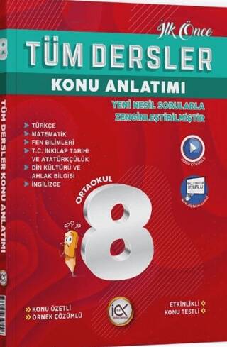 İlk Önce Yayıncılık 8. Sınıf Tüm Dersler Konu Anlatımı - Kolektif kitap kapağı
