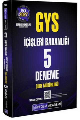 2027 GYS İçişleri Bakanlığı Şube Müdürlüğü 5 Deneme | Pegem Akademi Yayıncılık (Ciltsiz)  - Resim 1