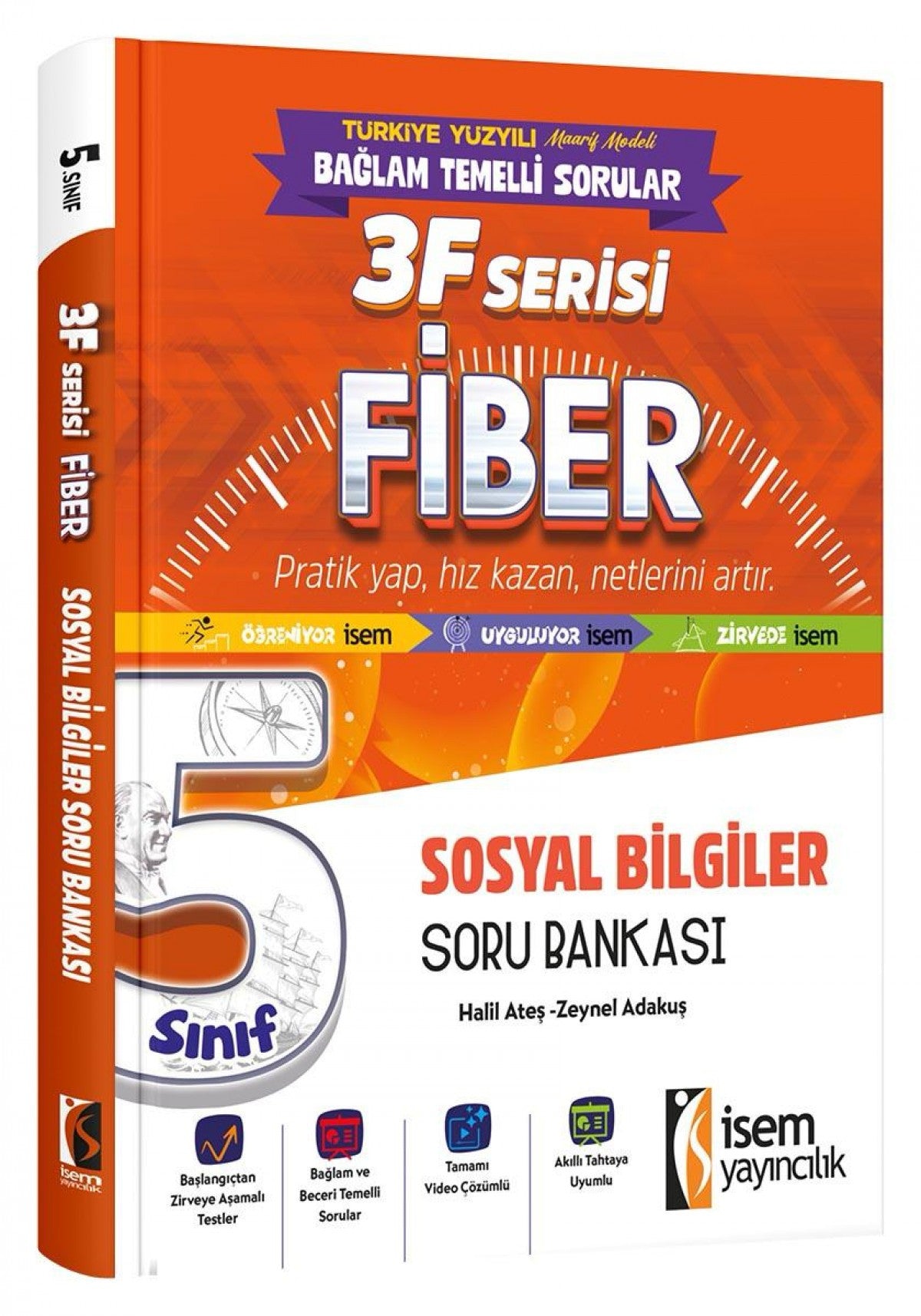 İsem 5. Sınıf Fiber Sosyal Bilgiler Soru Bankası İsem Yayıncılık kitap kapağı