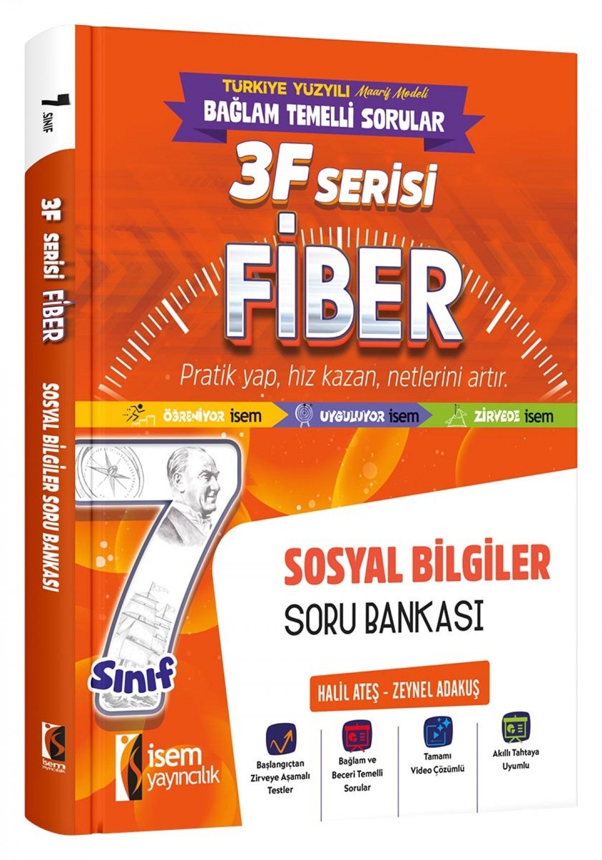 İsem 7. Sınıf Fiber Sosyal Bilgiler Soru Bankası İsem Yayıncılık kitap kapağı
