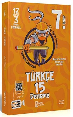 7. Sınıf Türkçe 15 Deneme - Levent Kuşcu kitap kapağı