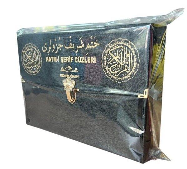 Kur'an-ı Kerim 30 Cüz Hatim Seti Bilgisayar Hatlı Rahle Boy - Çantalı Siyah Renk Deri Çantalı | Medrese Kitabevi - Afyon (İnce Kapak)  - Resim 1