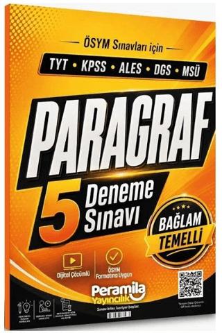 YKS TYT KPSS ALES DGS MSÜ Paragraf 5 Deneme Çözümlü | Peramila Yayıncılık (Ciltsiz)  - Resim 1