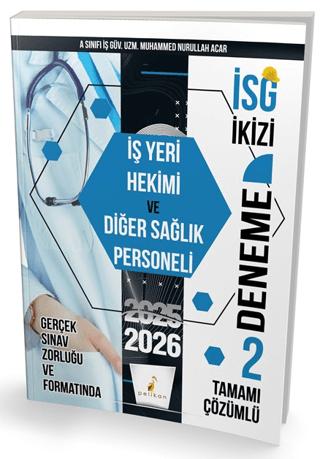 İSG İkizi İş Yeri Hekimi ve Diğer Sağlık Personeli 2 Özgün Deneme Sınavı | Pelikan Tıp Teknik Yayıncılık (Ciltsiz)  - Resim 1