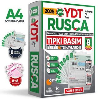 2025 YKS YDT Rusça ÖSYM Çıkmış Soru Tıpkı Basım Deneme Paketi 8li Türkiye Geneli