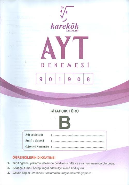 AYT Denemesi B Kitapçık 901908 Karekök Yayınları | Karekök Yayınları - Resim 1