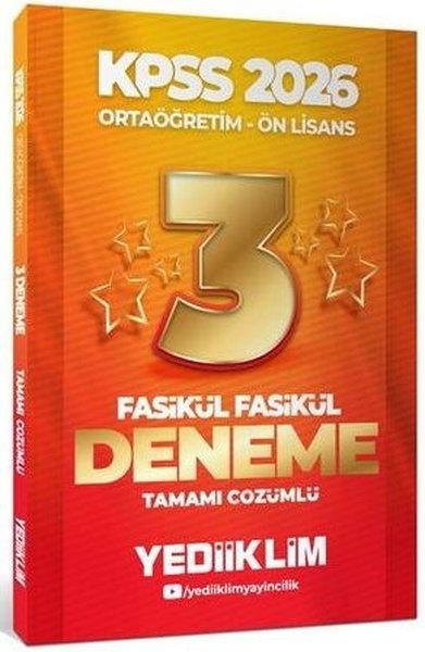 2026 KPSS Ortaöğretim - Önlisans Genel Yetenek Genel Kültür Tamamı Çözümlü 3 Yıldız Fasikül Deneme | Yediiklim Yayınları (İnce Kapak)  - Resim 1