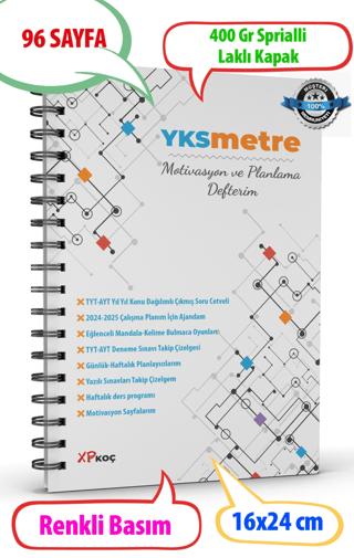 YKSMETRE Motivasyon ve Planlama Defteri / Günlük ve Haftalık Planlayıcı