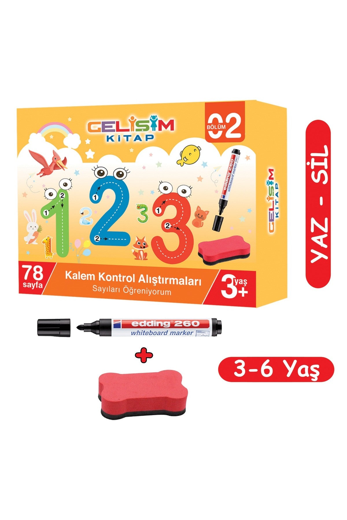 Kalem Kontrol Alıştırmaları 2 - Sayıları Öğreniyorum (YAZ - SİL) kitap kapağı