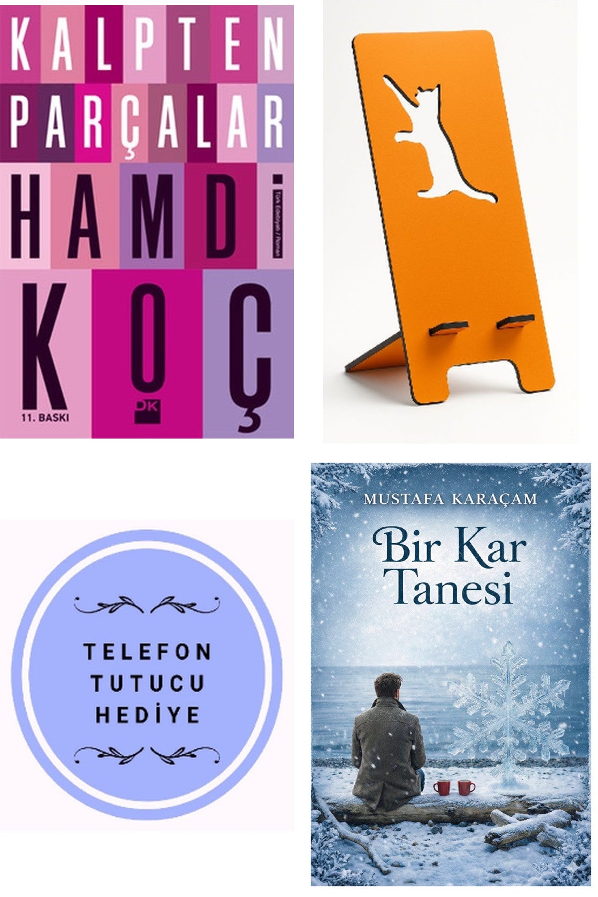 Kalpten Parçalar - Hamdi Koç + Telefon Tutucu + Bir Kar Tanesi kitap kapağı