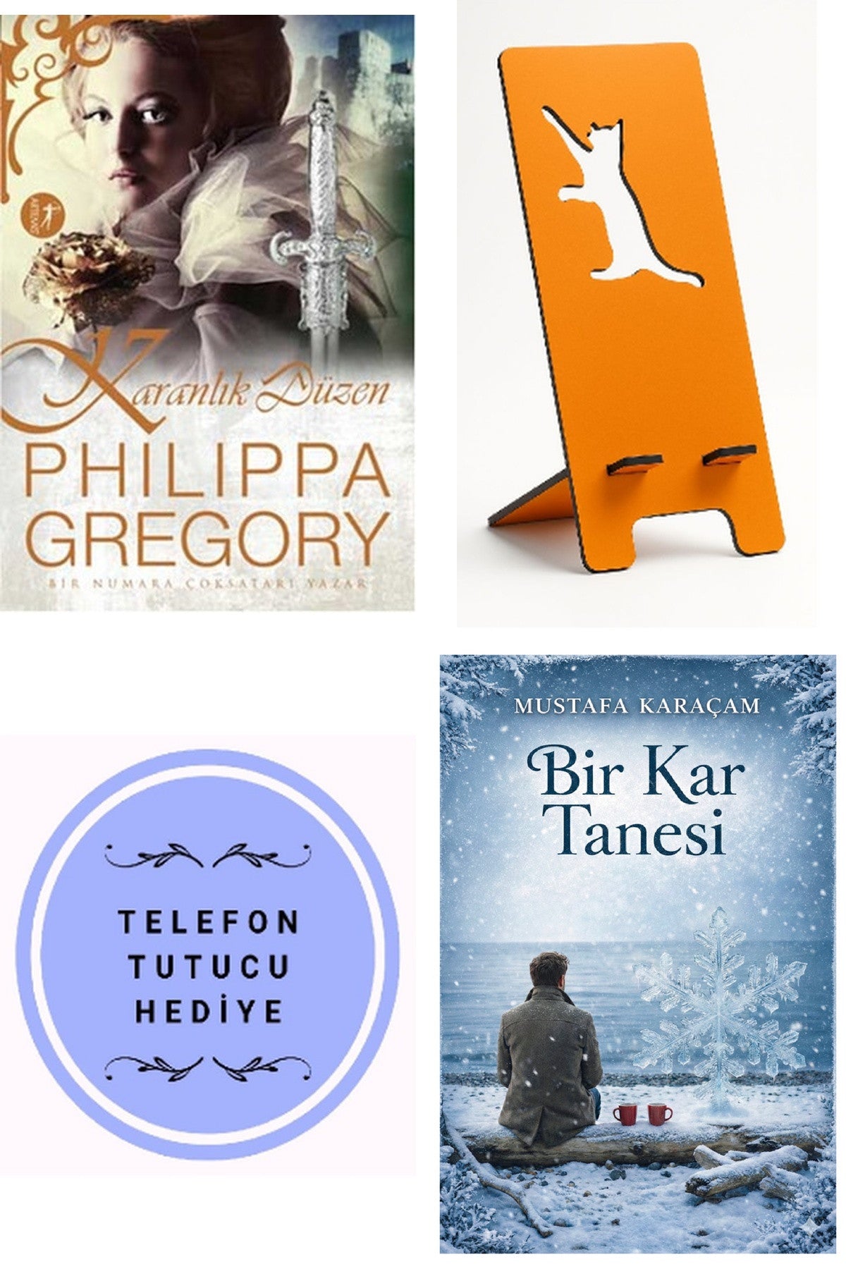 Karanlık Düzen - Philippa Gregory + Telefon Tutucu + Bir Kar Tanesi kitap kapağı
