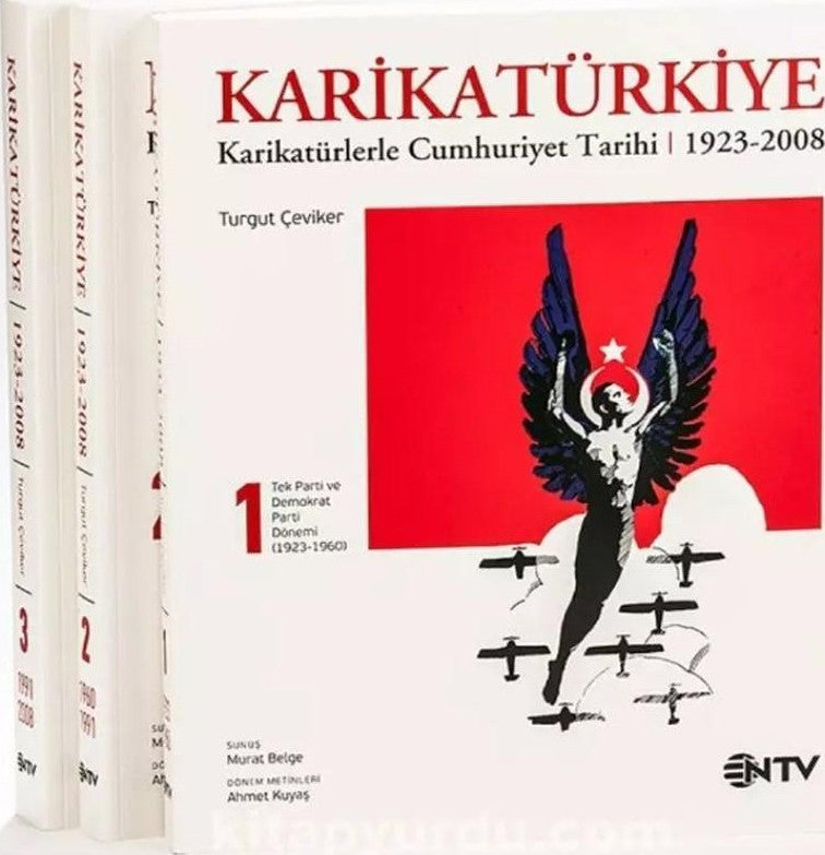 Karikatürkiye Karikatürlerle Cumhuriyet Tarihi 1923-2008 (3 Cilt) - Turgut Çeviker kitap kapağı