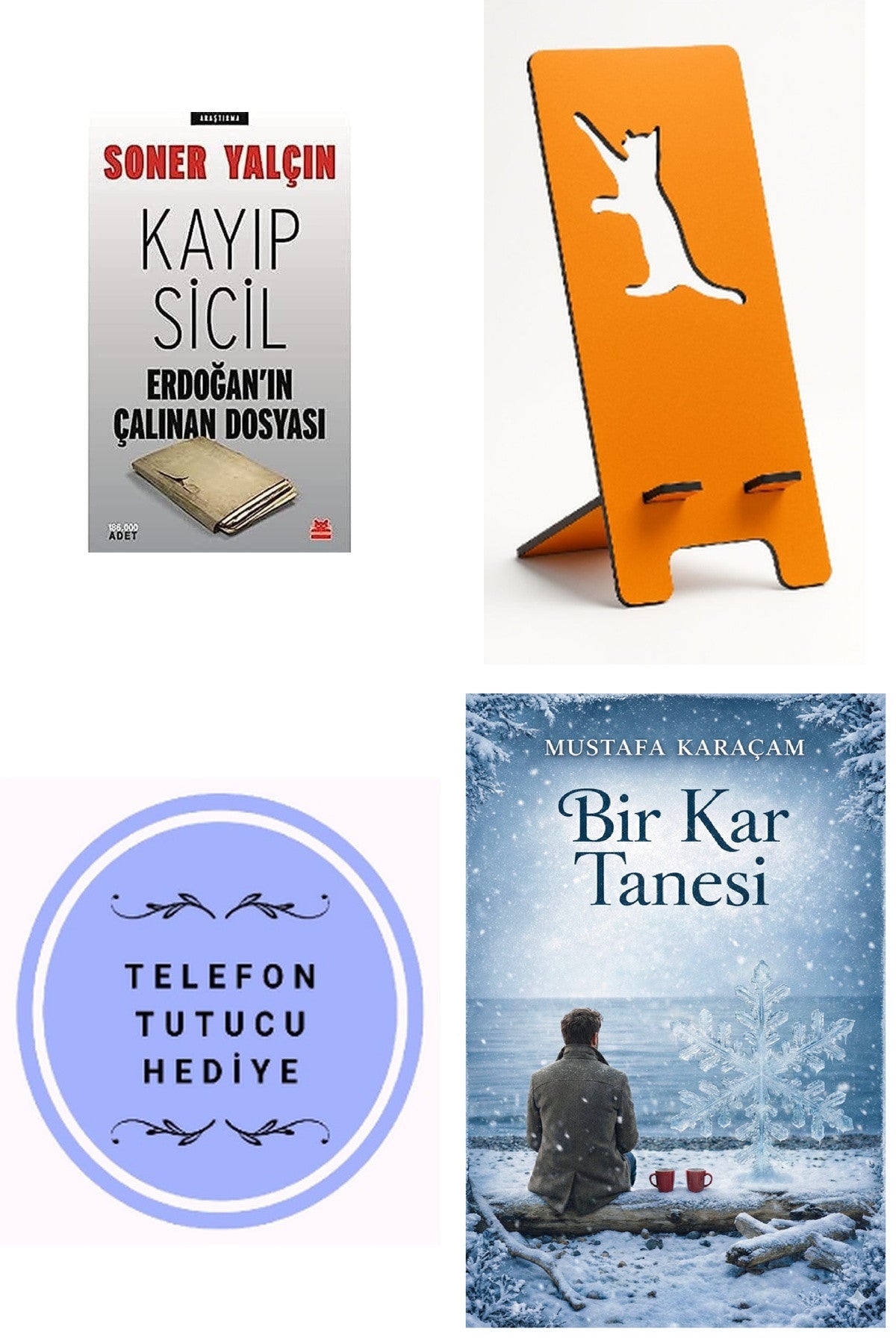 Kayıp Sicil Erdoğan'ın Çalınan Dosyası - Soner Yalçın + Telefon Tutucu + Bir Kar Tanesi kitap kapağı