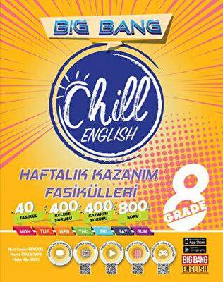 Kırmızı Beyaz Yayınları 8. Sınıf Big Bang Chill English Haftalık Kazanım Fasikülleri - Nuri Serdar Eryücel kitap kapağı