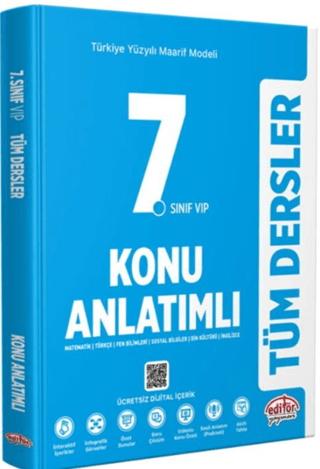 7. Sınıf Tüm Dersler Maarif Model Konu Anlatımlı | Editör Yayınevi (Ciltsiz)  - Resim 1