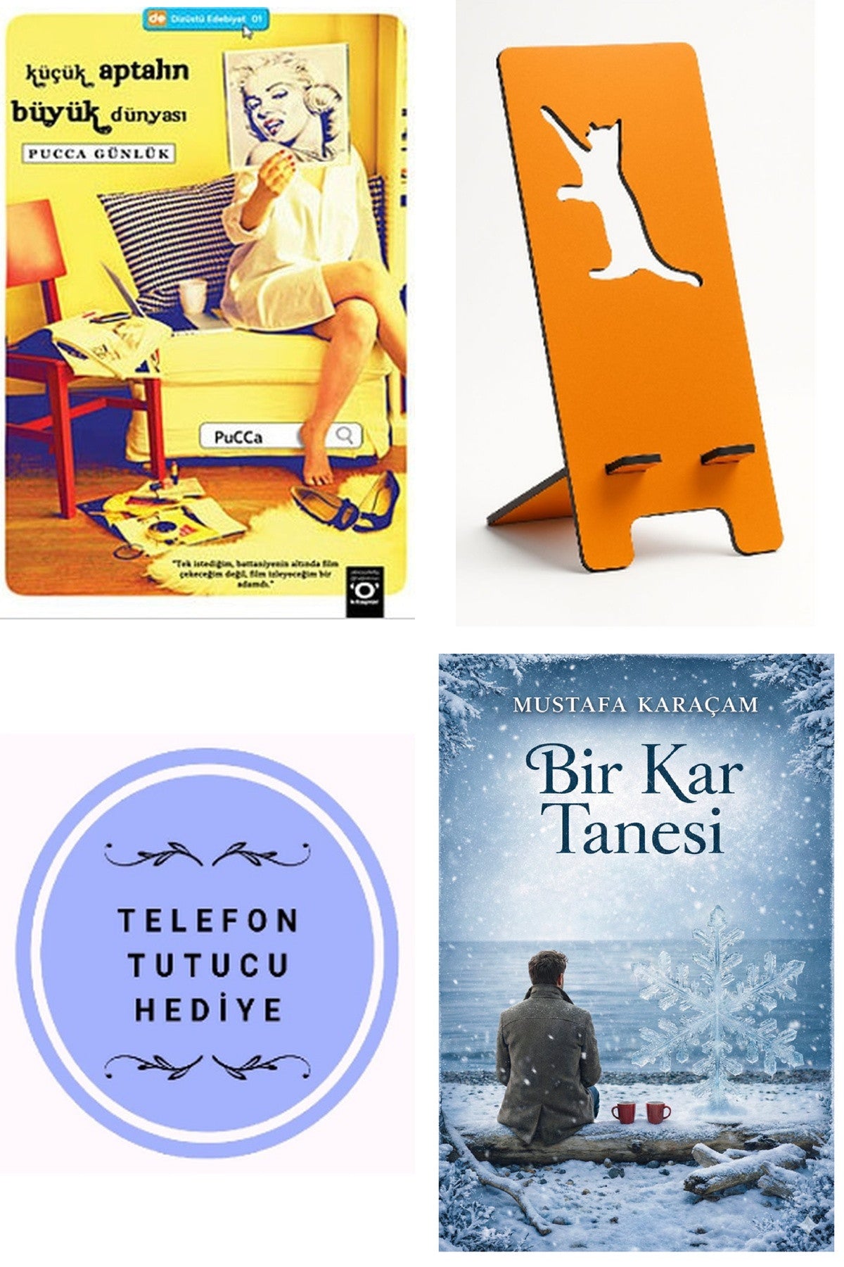 Küçük Aptalın Büyük Dünyası - Pucca Günlük 1 - Pucca + Telefon Tutucu + Bir Kar Tanesi kitap kapağı