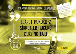 Ticaret Hukuku 2 - Şirketler Hukuku Ders Notları | Temsil Kitap (Ciltsiz)  - Resim 1